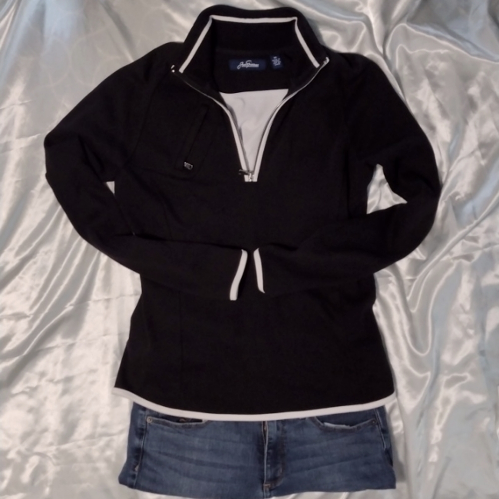 Medium knit athletic golf pullover quarter zip top